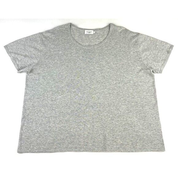 The Reset R Label Everyday Knit Tee Womens Boxy XL Gray Short Sleeve Linen Blend - Picture 1 of 6